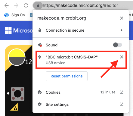 Unpair the micro:bit from makeCode